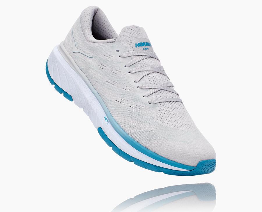 Hoka One One Cavu 3 - Men Running Shoes - White/Blue,Australia IWV-847312